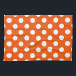 Linge De Cuisine Pois blancs sur orange<br><div class="desc">Pois blancs sur orange</div>