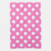 Linge De Cuisine Pois blancs sur rose (Vertical)