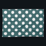 Linge De Cuisine Pois blancs sur turquoise<br><div class="desc">Pois blancs sur turquoise</div>