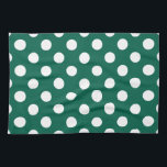 Linge De Cuisine Pois blancs sur vert sauge<br><div class="desc">Pois blancs sur vert sauge</div>