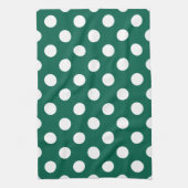 Linge De Cuisine Pois blancs sur vert sauge (Vertical)