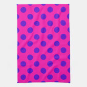 Linge De Cuisine Pois bleus sur fuchsia (Vertical)