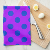Linge De Cuisine Pois bleus sur violet (Quart Plié)