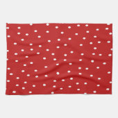 Linge De Cuisine Pois classique rouge et blanc (Horizontal)