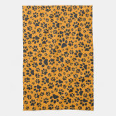 Linge De Cuisine Pois de chien noir et blanc Pointe Polka sur dahli (Vertical)