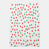 Linge De Cuisine Pois de Noël vert et rouge (Vertical)
