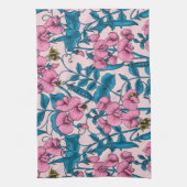 Linge De Cuisine Pois doux et bourdons, rose et bleu (Vertical)