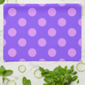 Linge De Cuisine Pois Lilac sur periwinkle (Plié)