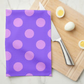 Linge De Cuisine Pois Lilac sur periwinkle (Quart Plié)