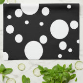 Linge De Cuisine Pois noir et blanc (Plié)