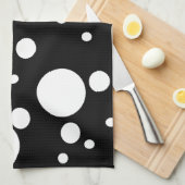 Linge De Cuisine Pois noir et blanc (Quart Plié)