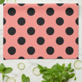 Linge De Cuisine Pois noirs à la pêche (Plié)