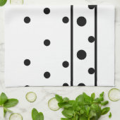 Linge De Cuisine Pois noirs blancs frais (Plié)