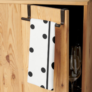 Linge De Cuisine Pois noirs blancs frais