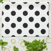 Linge De Cuisine Pois noirs en blanc (Plié)