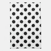 Linge De Cuisine Pois noirs en blanc (Vertical)