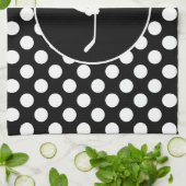 Linge De Cuisine Pois noirs et blancs; Hockey (Plié)