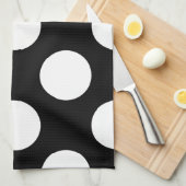 Linge De Cuisine Pois noirs et blancs, Motif Polka (Quart Plié)