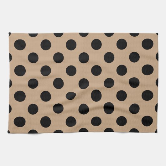 Linge De Cuisine Pois noirs sur beige (Horizontal)