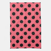 Linge De Cuisine Pois noirs sur corail (Vertical)