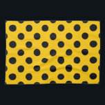 Linge De Cuisine Pois noirs sur jaune<br><div class="desc">Pois noirs sur jaune</div>