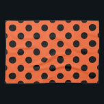Linge De Cuisine Pois noirs sur orange<br><div class="desc">Pois noirs sur orange</div>