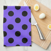 Linge De Cuisine Pois noirs sur perwinkle (Quart Plié)