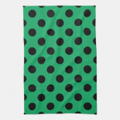 Linge De Cuisine Pois noirs sur vert frais (Vertical)