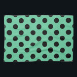 Linge De Cuisine Pois noirs sur vert menthe<br><div class="desc">Pois noirs sur vert menthe</div>