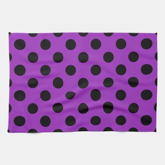 Linge De Cuisine Pois noirs sur violet (Horizontal)