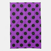 Linge De Cuisine Pois noirs sur violet (Vertical)