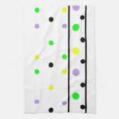 Linge De Cuisine Pois noirs violet jaune vert (Vertical)