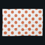 Linge De Cuisine Pois orange brûlés<br><div class="desc">Pois orange brûlés sur un arrière - plan blanc.</div>