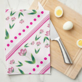 Linge De Cuisine Pois Polka Et Fleurs (Quart Plié)