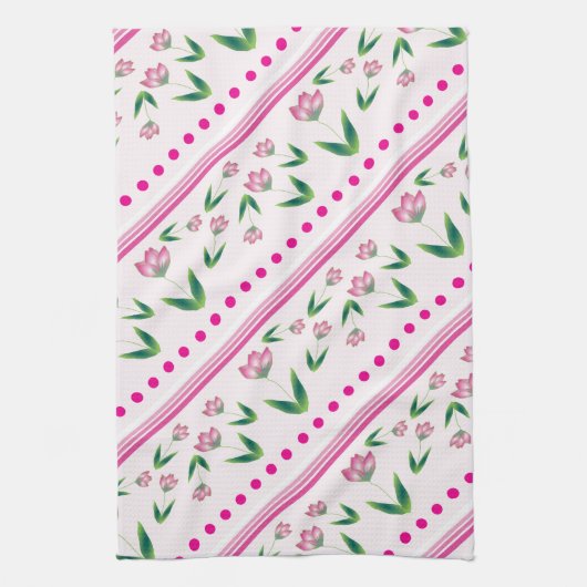 Linge De Cuisine Pois Polka Et Fleurs (Vertical)