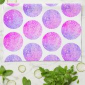 Linge De Cuisine Pois pourpre rose de parties scintillantes de faux (Plié)