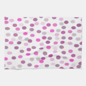 Linge De Cuisine Pois rose classique sur blanc (Horizontal)