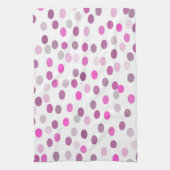 Linge De Cuisine Pois rose classique sur blanc (Vertical)