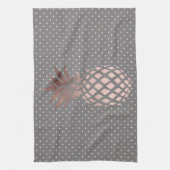 Linge De Cuisine pois rose d'ananas d'or de poussin élégant (Vertical)