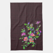 Linge De Cuisine Pois rose vintage noir/rose (Vertical)