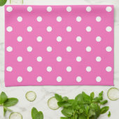 Linge De Cuisine pois roses (Plié)