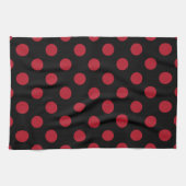 Linge De Cuisine Pois rouge et noir (Horizontal)