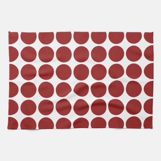 Linge De Cuisine Pois rouges en blanc (Horizontal)