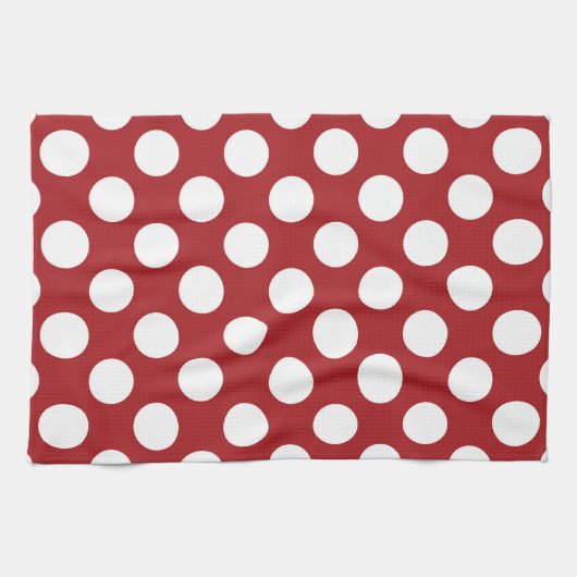 Linge De Cuisine Pois rouges, Motif à points polka, points, pointil (Horizontal)