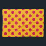 Linge De Cuisine Pois rouges sur jaune<br><div class="desc">Pois rouges sur jaune</div>