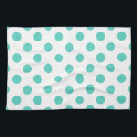 Linge De Cuisine Pois turquoise<br><div class="desc">Pois turquoise sur arrière - plan blanc</div>