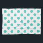 Linge De Cuisine Pois turquoise<br><div class="desc">Pois turquoise sur arrière - plan blanc</div>
