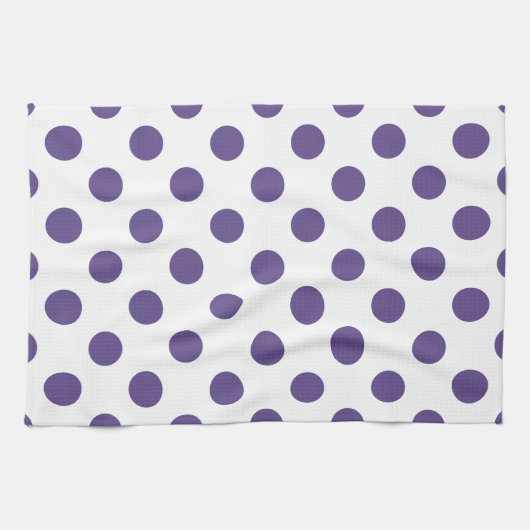 Linge De Cuisine Pois ultra violets sur blanc (Horizontal)