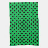 Linge De Cuisine Pois vert et noir (Vertical)
