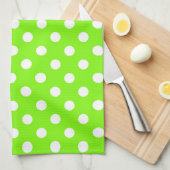 Linge De Cuisine pois verts, blancs et verts (Quart Plié)